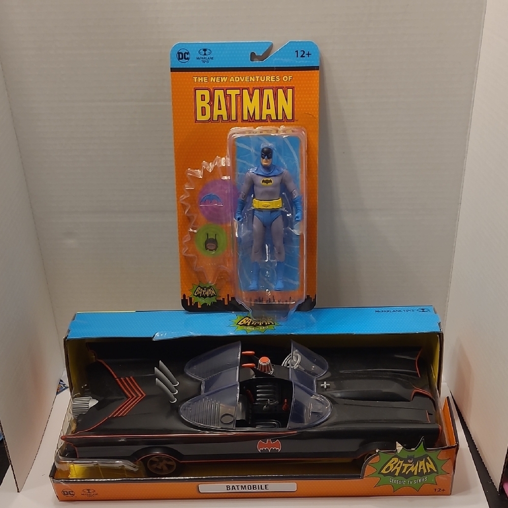 DC Comics Black and Blue Batman Action Figure and Batmobile Set MCGARLANE TOYS